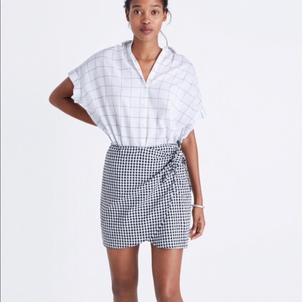 Madewell Gingham Wrap Mini Skirt!